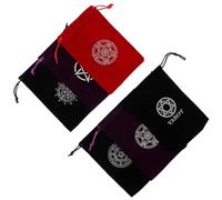 HOLIDYOYO 6Pcs Tarot Drawstring Storage Pouches Small Velvet Tarot Card Bags Printed Storage Holder Pouch Set for Travel and Home Organization