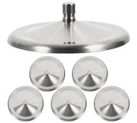 HOLIDYOYO 6pcs Winter Stainless Steel Mug Lid, Round Cup Covers for Mugs | Reusable Anti-dust Cover, Seals Open Cups, Smooth Edges and Surface, Silver Finish for Office Desks