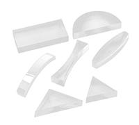 HOLIDYOYO 7pcs Optical Lens for Middle School Physics Science Experiments Clear Glass Convex Concave Lenses Teaching Tools with Multiple Shapes for Light Refraction and Optics Learning