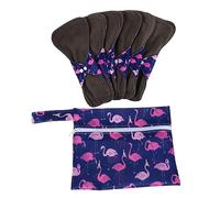 HOLIDYOYO 7pcs Reusable Sanitary Napkins Washable Panty Liners for Women Flo Sanitary Pads Waterproof Bag Menstrual Pads Kit