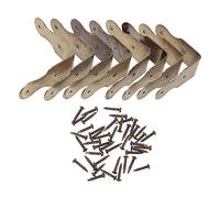 HOLIDYOYO 8 Pcs Chinese Style Bronze Box Corner Protectors with Screws Retro Decorative Copper Edge Guards for Antique Cases Jewelry Boxes Cabinets Safe Rounded Design