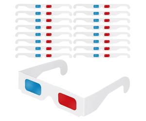 HOLIDYOYO 80pcs Anaglyph 3d Glasses Red and Cyan with White Paper Frame, Lightweight Disposable Cardboard Glasses for Internet Videos and Tv Shows, Portable Design for Group Events at Home