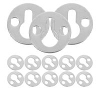 HOLIDYOYO 80pcs Silver Flat Metal Keyhole Picture Hanging Brackets, Round Mirror Fixing Plates with Mounting Holes, Flush Wall Hangers for Picture Frames and Mirrors, 3.7cm