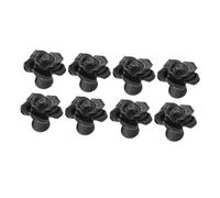 HOLIDYOYO 8Pcs Ceramic Rose Flower Pull Handles for Cabinet Wardrobe Drawer Black Cupboard Door Knobs Modern Pastoral Style Home Furniture Replacement