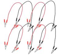 HOLIDYOYO 8pcs Double Ended Insulated Copper Electricity Connection Wire with Alligator Clips for Electrical Circuit Testing and Physics Demo Teaching Red Black