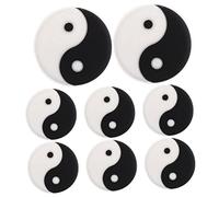HOLIDYOYO 8Pcs Tai Chi Silicone Tennis Racket Shock Absorbers Vibration Dampeners Reduce Shocking Enhance Arm Comfort Easy Install for Players
