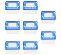 HOLIDYOYO 8Pcs Turtle Terrarium with Lid - Portable Plastic Reptile Habitat Box for Indoor Turtle, Spider, Lizard Breeding and Pet Transport Storage