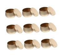 HOLIDYOYO 9pcs Round Tinplate Storage Jars with Sealed Lids Multipurpose Candy Tea Jewelry Canisters in Gold Lightweight Containers for and Home Organization