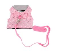 HOLIDYOYO Adjustable Rabbit Vest Harness with Leash for Small Bunnies, Breathable Cloth Material, Not Easy to Break, for Bunny Walking and Outdoor Activities, Size S Pink