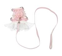 HOLIDYOYO Adjustable Soft Tulle Cat Harness and Leash for Cats Rabbits Small Pets Breathable Mesh Vest with Design Secure Chest Strap and Elegant Flower Trim for Comfortable Outdoor Walks