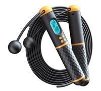 HOLIDYOYO Adjustable Weighted Jump Rope with Counter for Fitness Training Anti-slip Handles Wire Cord Suitable for Home Workout Boxing Mma Gym Exercise