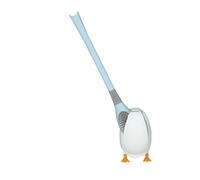 HOLIDYOYO Adorable Tpu Toilet Brush with Long Handle Soft Bristles for Household Bathroom Cleaning Scratch-resistant Deep Cleaning Scrubber in Ice Blue and Use Home Accessory