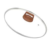 HOLIDYOYO Anti-cracking Tempered Glass Pot Lid Shape Visible Cooking Cover for Pots Thickened Stainless Steel Rim Splash-resistant Kitchen Cookware Accessory