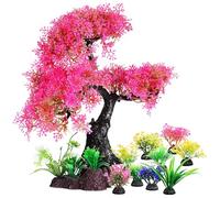 HOLIDYOYO Aquarium Plastic Plants 10 Pack Fish Tank Plants Realistic Fish Tank Decor for Betta Set Aquarium Decorations for Home Office Mall Display