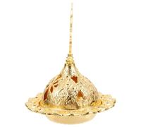 HOLIDYOYO Arab Style Metal Incense Cone Burner Vintage Lidded Incense Holder for Home Decor and Relaxation Compact Aromatherapy Stove Middle Eastern Design for Meditation and Cozy Atmosphere