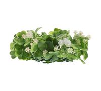 HOLIDYOYO Artificial Shamrock Candle Ring 18cm Small Wreath Garland for St Patrick’s Day Tabletop Centerpiece Decor Irish Festival Home Party Accessory