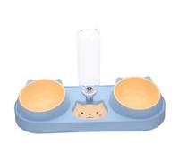 HOLIDYOYO Automatic Double-bowl Pet Feeder with Water Dispenser Break-resistant Plastic Feeding Station for Cats and Dogs Easy-clean Food and Water Bowls for Busy Pet Owners