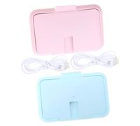 HOLIDYOYO Baby Wipes Dispenser Tissue Wipe Warmer for Baby Lightweight ABS Material with USB Cables Large Capacity for Home Diaper Changing 2Pcs