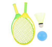 HOLIDYOYO Badminton Racket Lightweight Plastic Rackets Balls for Outdoor Sports Family Fun Beginner Friendly Mesh Elastic Grip Random Color