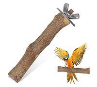HOLIDYOYO Bird Cage Toy Wooden Perch Platform Bracket Natural Wood Branch Stand Claw Grinding Rod