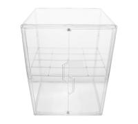 HOLIDYOYO Bottle for Storage Organizer Acrylic with 2 Tier Double Layer Design and Double Doors, Stackable Cabinet Prevents Water Buildup and Accommodates Breast Pump Bathroom Counter