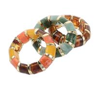 HOLIDYOYO Bracelets with Elastic Fit 3pcs Acrylic for Women Featuring Irregular Geometric Design and Versatile Styling Bohemian Modern Flair for Parties and Social Events