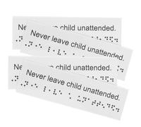 HOLIDYOYO Braille Attention Label Sign 4pcs Plastic PVC Braille Signs Outdoor Visual Impairment Aid Blinder Supplies for Accessibility and Safety