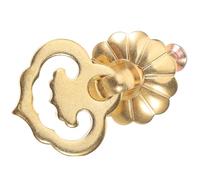 HOLIDYOYO Brass Drawer Pull Handle Vintage Chinese Cloud Pendant Style Cabinet Door Knob for Kitchen, Wardrobe, Dresser - Solid Brass Yellow Bronze Finish, Decorative Hardware for Home