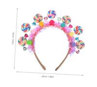 HOLIDYOYO Candy Cane Hairband Lightweight Party Hair Accessory Sweet Lollipop Design Comfortable Fit Princess Headband for Birthday Holiday Theme Park