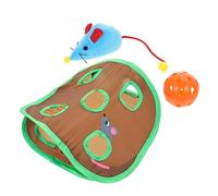 HOLIDYOYO Cat Tunnel with Nine Holes for Indoor Cats Interactive Mouse and Bell Puzzle Lightweight Cloth Channel for Stress Relief and Playtime