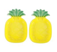 HOLIDYOYO Ceramic Small Pet Food Bowl for Hamsters and Rabbits, Pineapple Pattern 2pcs Set, Sturdy Feeding Basin for Small Animals
