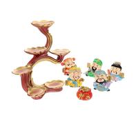 HOLIDYOYO Chinese Year Caishens Statue with Five Blessings Resin Figurine Feng Shui Table Centerpiece for Prosperity and Wealth Home Office Decor