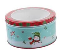 HOLIDYOYO Christmas Cookie Tin Round Tinplate Jar Metal Christmas Tin Cookie Jar Candy Storage Multiuse Storage Box for Organising Sweets Biscuits Jewellery
