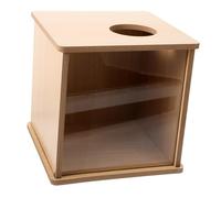 HOLIDYOYO Clear Hamster Digging Box with Wood and Acrylic for Sand Bath and Play Transparent Pet Bath Basin for Gerbils Chinchillas and Dwarf Hamsters Observation Container for Bathing and