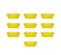 HOLIDYOYO Coin Storage Basket 10pcs Sundries Organizer Plastic Yellow Large Capacity Comfortable to Move Portable Handle for Home Office