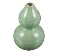HOLIDYOYO Creative Ceramic Flower Vase Light Green Gourd Shaped Floral Vase Container Decor with Smooth Comfortable Touch for Home Decoration