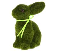 HOLIDYOYO Decorative Flocking Rabbit - Realistic Easter Bunny Figurine for Home Decoration 15.5Cm Moss Rabbit for Festive Table and Garden Decor