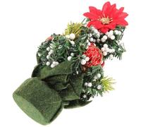 HOLIDYOYO Desktop Christmas Tree Decor 22cm Mini Christmas Tree Figurine PVC Cloth Long-term Use Bar Dancing Party
