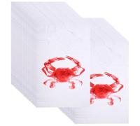 HOLIDYOYO Disposable Waterproof Aprons 24X16 Inch Plastic Bibs with Crab Pattern for Seafood Boils Catering and Home Use Anti-Oil and Lightweight