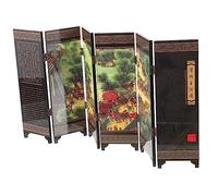 HOLIDYOYO Divider Screen Wooden Folding Six Panel Mini Screen for Bedroom and Office Partition Wall