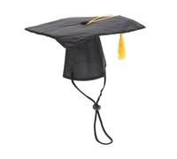 HOLIDYOYO Dog Graduation Hat with Tassel Black Adjustable Pet Dog Hat Creative Party Costume Accessory Graduation Cap Headgear for Pet Celebrations