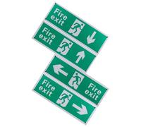 HOLIDYOYO Emergency Exit Light for Enhanced Emergency Evacuation Efficiency and Visible Guidance 4pcs Fire Exit Signs with Direction Indicator Sticker Green Aluminium Alloy