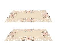 HOLIDYOYO European Style Embroidered Table Mats 2Pcs Set, Polyester Fabric Decorative Placemats for Home Dining and Party Use, Practical Table Mats for Kitchen and Living Room