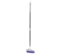 HOLIDYOYO Floor Scrub Brush with 34.3" Long Handle, 2 in 1 Scrubber and Squeegee for Cleaning Bathroom, Patio, Garage, Wall, Tile with Stiff Bristles, 180° Adjustable Angle