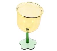 HOLIDYOYO Flower Shaped Glass Goblet Reusable Red Wine Cup Elegant Tall Stemmed Wine Glass for Party Festival and Table Decoration