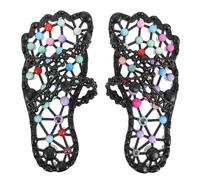 HOLIDYOYO Foot Massage Slippers Black Colour with Pvc Material for Women and Foot Sole Massage Function One Pair Suitable for Home Use
