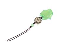 HOLIDYOYO Fox-shaped Jade Phone Lanyard Pendant Cute Mobile Phone Chain Wrist Strap Decor for Smartphones and Gadgets Unique Green Fox Design Multifunctional Bracelet and Bag Charm