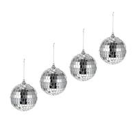 HOLIDYOYO Glass Disco Ball 4pcs Reflective Hanging Ornaments for Photo Backdrops and Theme Party Decorations 8cm Mirror Sphere