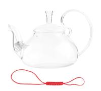 HOLIDYOYO Glass Tea Ware Raised Handle Transparent Teapot for Scented Tea Pouring Convenience and Use with High-Transmittance Clear Design