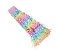 HOLIDYOYO Gradient Metallic Foil Fringe Table Skirt Iridescent Rectangle Banner for Wedding Birthday Bridal Shower Party Dessert Table Decoration